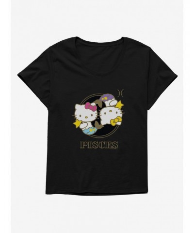 Hello Kitty Star Sign Pisces Stencil Girls T-Shirt Plus Size $11.56 T-Shirts