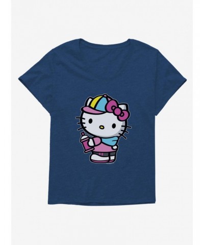 Hello Kitty Spray Can Side Girls T-Shirt Plus Size $8.79 T-Shirts
