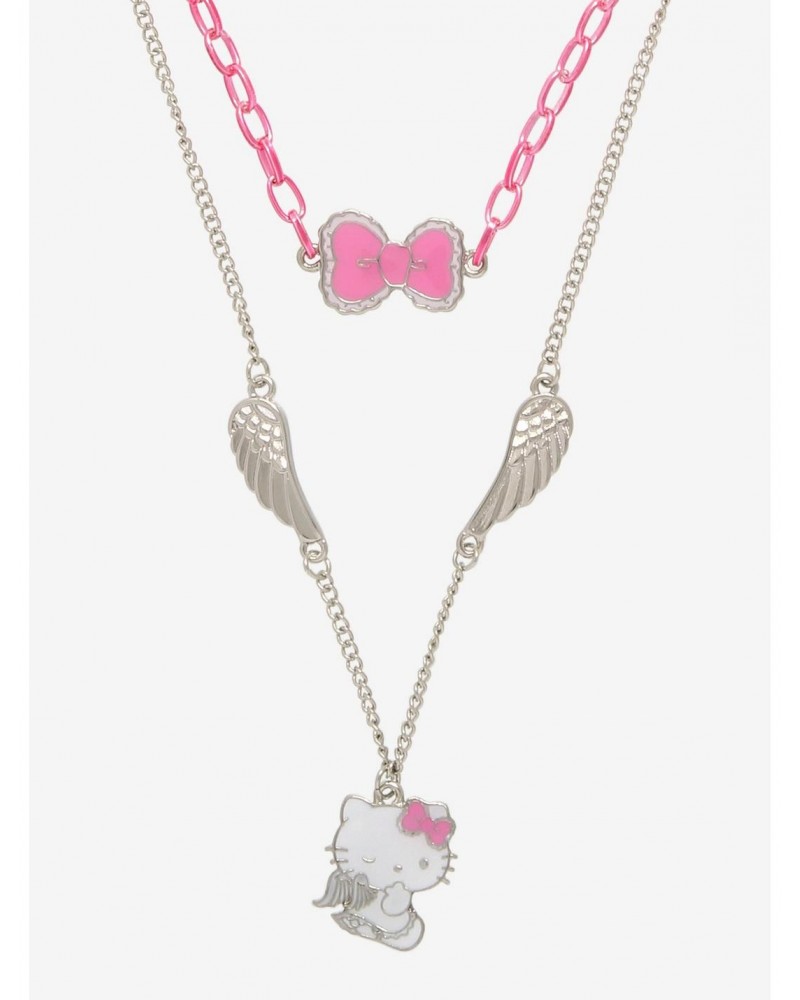 Hello Kitty Pink Chain & Wings Layered Necklace $5.45 Necklaces