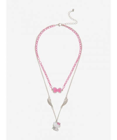 Hello Kitty Pink Chain & Wings Layered Necklace $5.45 Necklaces