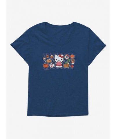 Hello Kitty Pumpkin Spice Food & Decor Girls T-Shirt Plus Size $8.85 T-Shirts