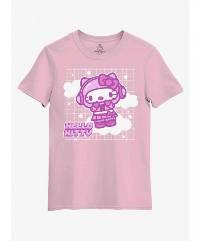 Hello Kitty Astro Grid Boyfriend Fit Girls T-Shirt $10.96 T-Shirts