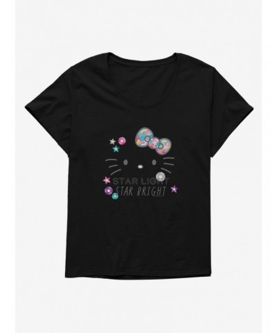 Hello Kitty Star Light Star Bright Girls T-Shirt Plus Size $11.48 T-Shirts