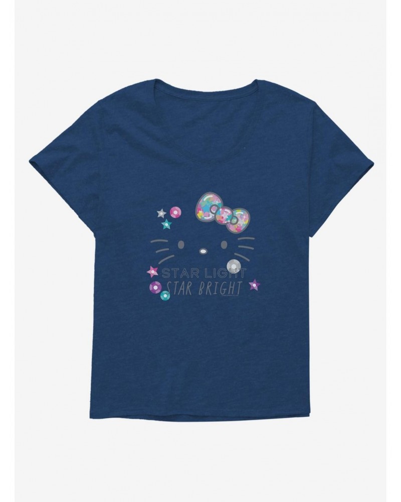 Hello Kitty Star Light Star Bright Girls T-Shirt Plus Size $11.48 T-Shirts