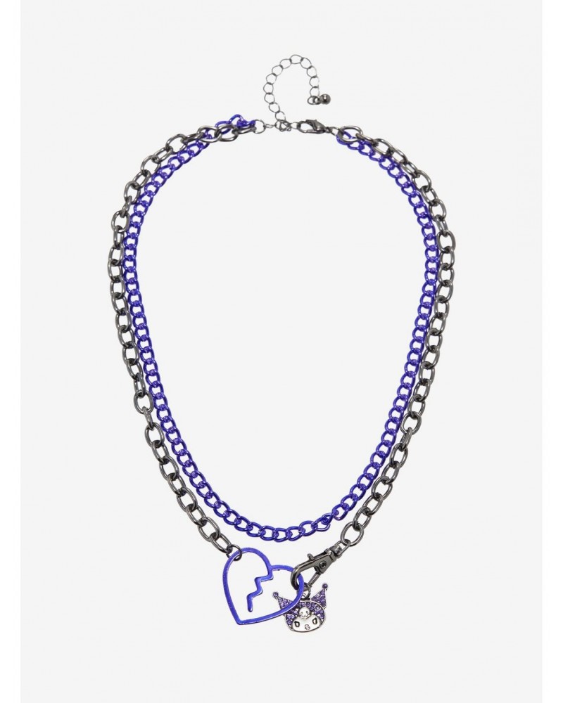 Kuromi Heart Layered Chain Necklace $4.52 Necklaces