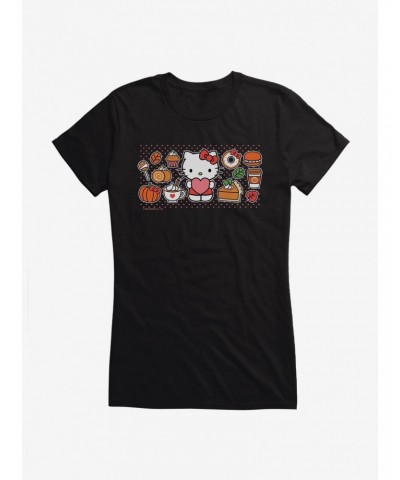Hello Kitty Pumpkin Spice Food & Decor Girls T-Shirt $9.16 T-Shirts