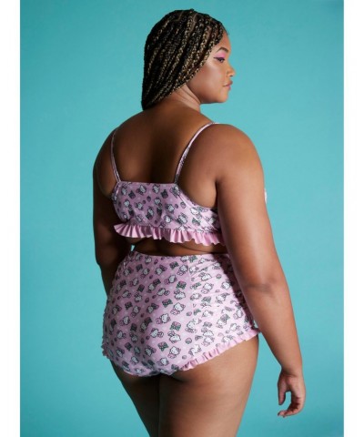 Hello Kitty Strawberry Ruffle Swim Top Plus Size $11.10 Tops