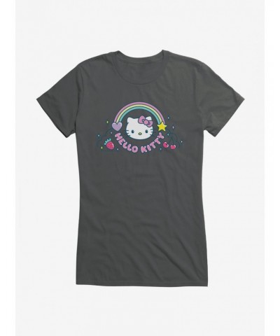 Hello Kitty Kawaii Vacation Rainbow Logo Girls T-Shirt $6.57 T-Shirts