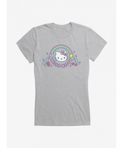 Hello Kitty Kawaii Vacation Rainbow Logo Girls T-Shirt $6.57 T-Shirts