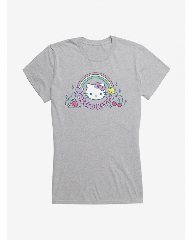 Hello Kitty Kawaii Vacation Rainbow Logo Girls T-Shirt $6.57 T-Shirts