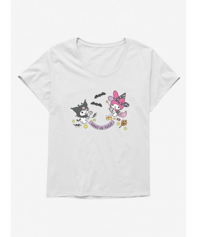 My Melody And Kuromi Halloween All Together Girls T-Shirt Plus Size $10.76 T-Shirts