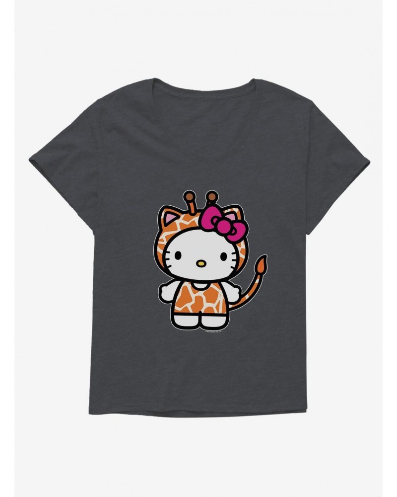 Hello Kitty Jungle Paradise Giaraffe Girls T-Shirt Plus Size $10.17 T-Shirts