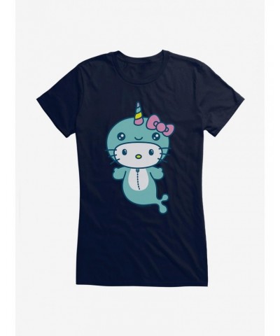 Hello Kitty Kawaii Vacation Narwhal Outfit Girls T-Shirt $6.97 T-Shirts