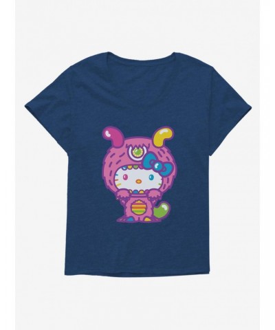 Hello Kitty Sweet Kaiju Fuzzy Girls T-Shirt Plus Size $8.79 T-Shirts