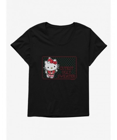 Hello Kitty Cutest Ugly Christmas Girls T-Shirt Plus Size $9.81 T-Shirts