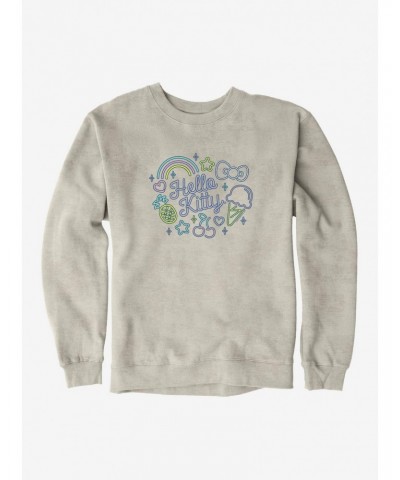 Hello Kitty Kawaii Vacation Neon Logo Sweatshirt $14.17 Sweatshirts