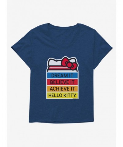 Hello Kitty Dream It Believe It Achieve It Girls T-Shirt Plus Size $10.64 T-Shirts