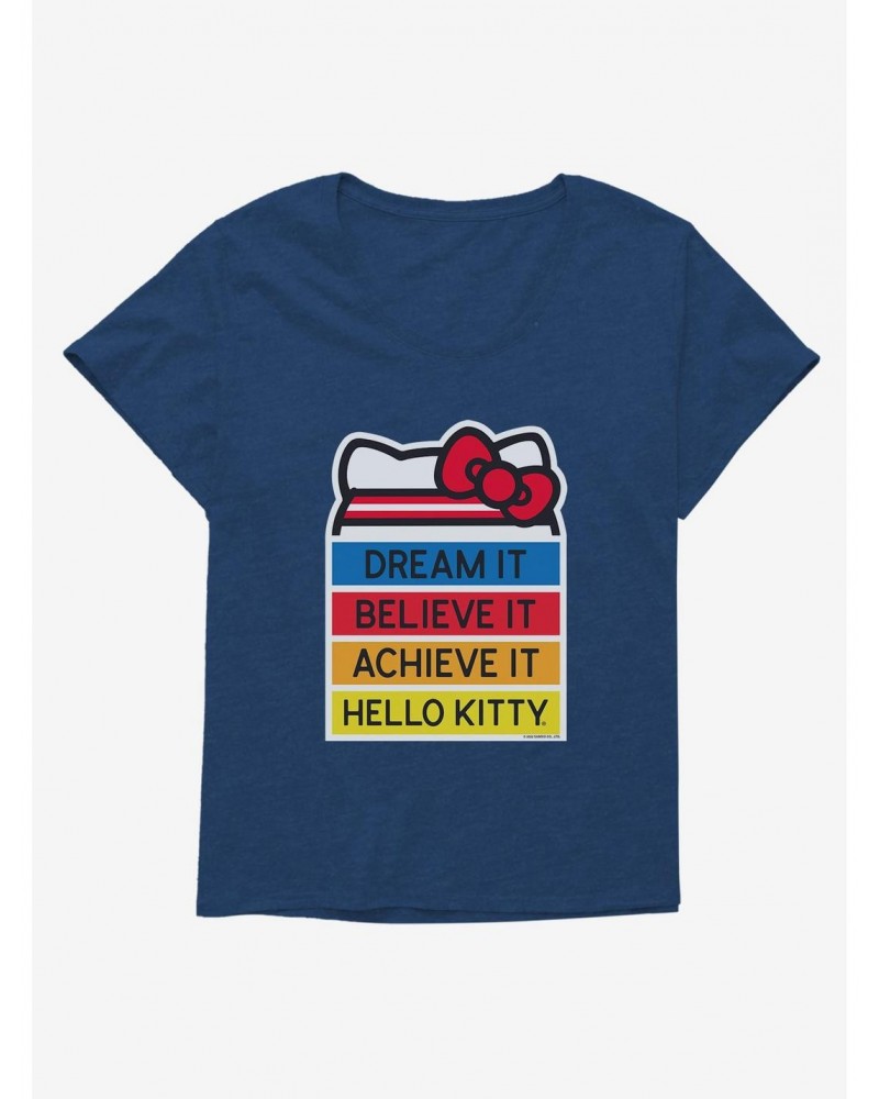 Hello Kitty Dream It Believe It Achieve It Girls T-Shirt Plus Size $10.64 T-Shirts