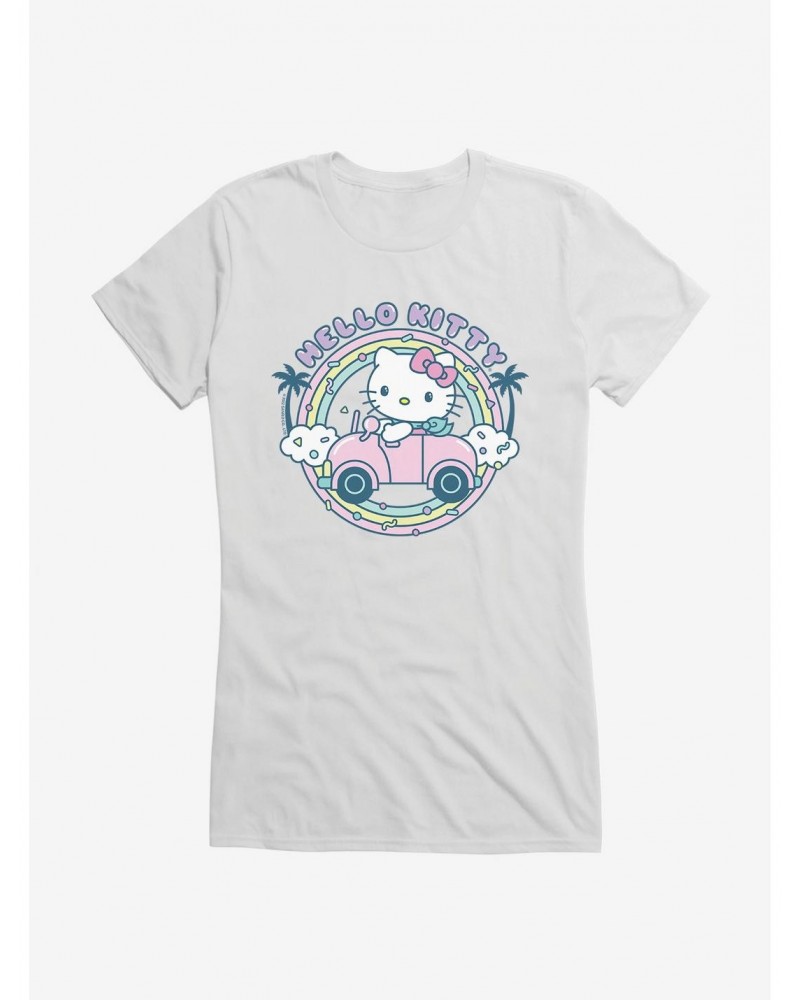 Hello Kitty Kawaii Vacation Retro Getaway Icon Girls T-Shirt $9.96 T-Shirts
