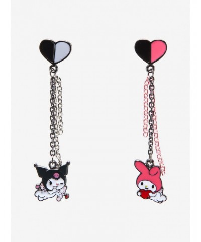 My Melody & Kuromi Hearts Mismatch Chain Earrings $5.36 Earrings