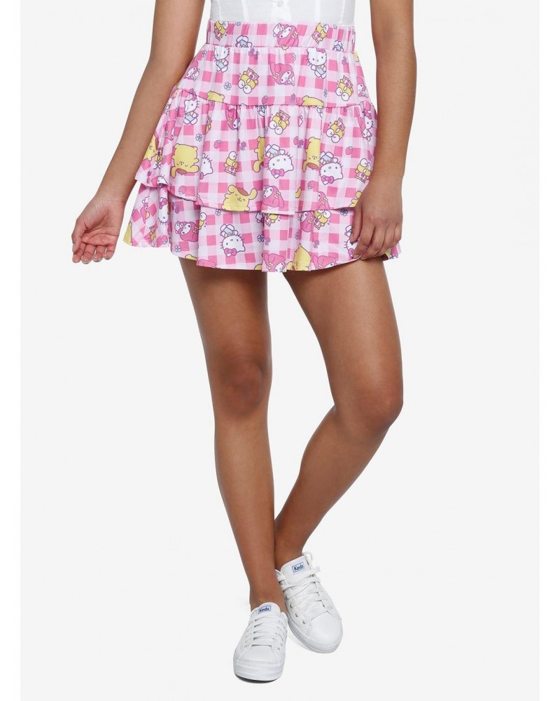 Hello Kitty And Friends Checkered Tiered Mini Skirt $9.90 Skirts