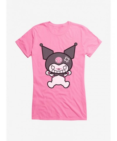 Kuromi Angry Grin Girls T-Shirt $9.96 T-Shirts