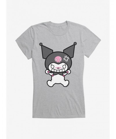 Kuromi Angry Grin Girls T-Shirt $9.96 T-Shirts