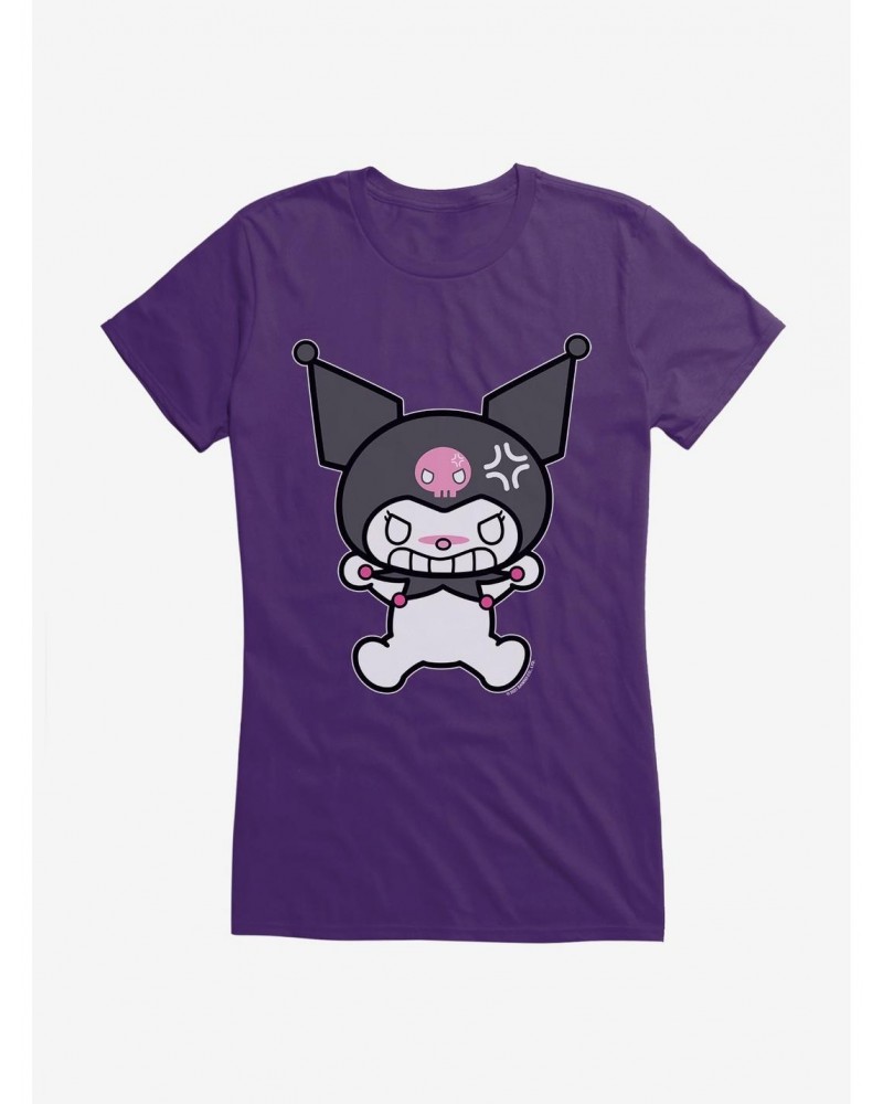 Kuromi Angry Grin Girls T-Shirt $9.96 T-Shirts