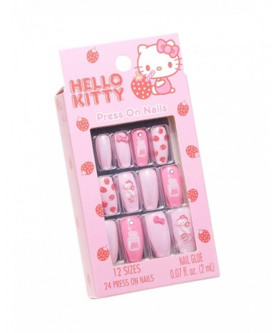 Hello Kitty Strawberry Milk Faux Nail Set $3.49 Nail Set